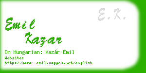 emil kazar business card